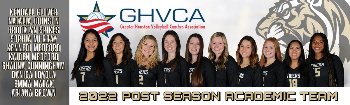 ConroeTigerVB's tweet photo. Shoutout to these smarties on making the GHVCA Post Season Academic Team!!
#brainsandtalent 📚🤓

KENDALL GLOVER
NATALIA JOHNSON
BROOKLYN SPIKES
SOPHIA MURRAY
KENNEDI MEDFORD
KAIDEN MEDFORD
SHAUNA CUNNINGHAM
DANICA LOYOLA
EMMA MALAK
ARIANA BROWN https://t.co/JXNWCcp3uN