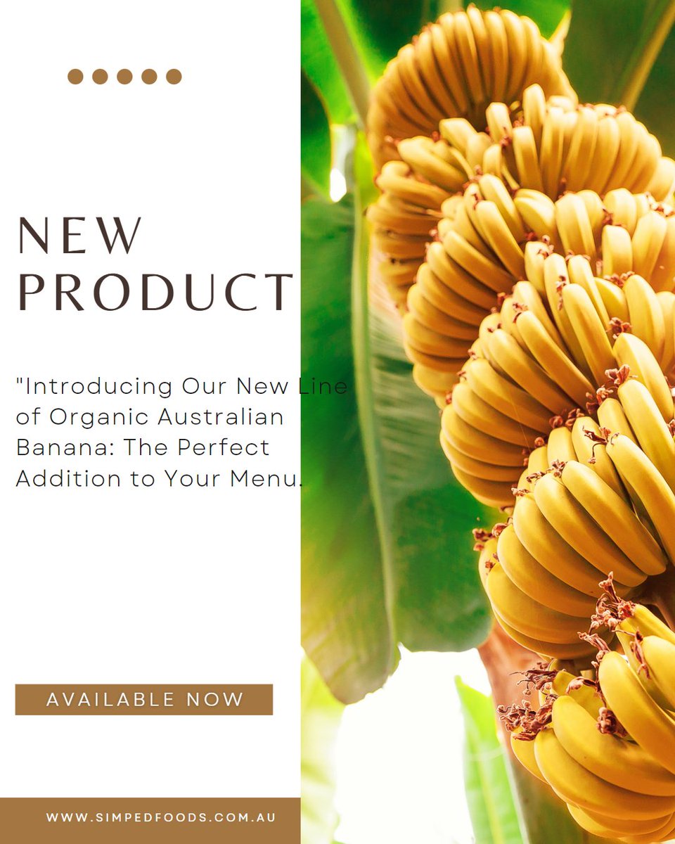 #Announcing: Our new #Sunnyside Premium #Organic Australian Banana is now available! #Grown & frozen in QLD to lock in the #flavour. Perfect for #smoothies, #baking & #cooking. Try our 2kg or 6kg IQF packs #SimpedFoods #organicbanana #newproduct l8r.it/jOVZ