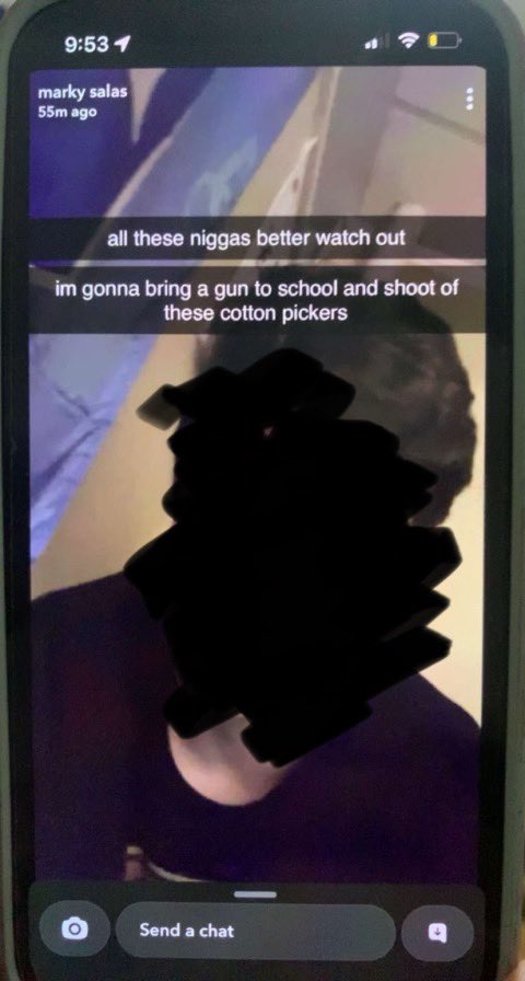 starrkttracy's tweet photo. This is a look at what black students have to deal w at schools, its not a joke to them or their loved ones. To open social media &amp; see this &amp; then be expected to return to school in today's climate is insane. What is Bishop Miege going to do to guarantee the safety of our kids? https://t.co/CZkhBI1WLk