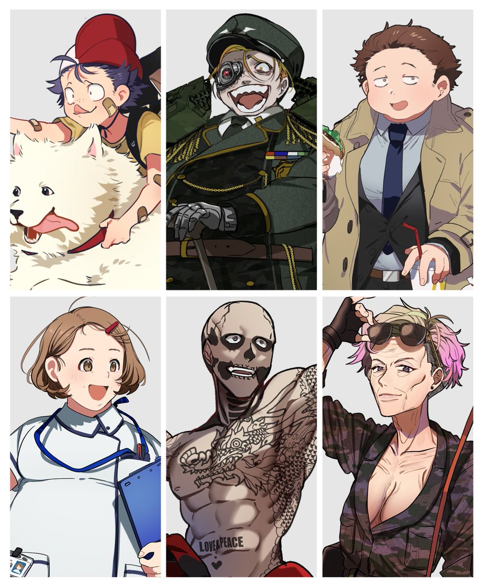同卓ウケなんか知らん!俺は描きたい人間を描くぜ!という気持ちで描いている立ち絵、どれも楽しそうでいい 