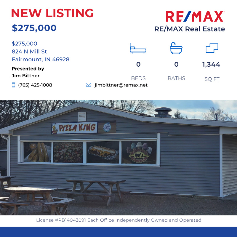 jimbittner's tweet photo. Completely renovated Pizza King/restaurant building on busy corner lot zoned commercial in Fairmount, IN. Great location for retail, restaur...

Click here for details:
https://t.co/6vxyRp6bl9 https://t.co/n8Mq3234lV