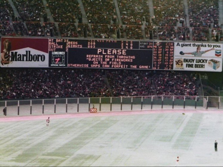 Candlestick Park when it had artificial turf (from 1970 to 1978). San Francisco Giants home from 1960-1999.