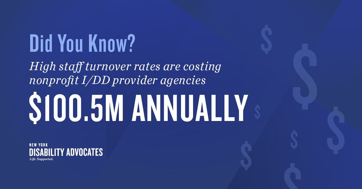 WNY_EmplConsort's tweet photo. With high staff turnover costing provider agencies $100.5M per year, NYS I/DD community is in crisis. @GovKathyHochul we’re counting on you to take action &amp; include investments for the I/DD service sector in the upcoming Exec Budget #IDDPriority #carecantwait @NYDisabilityAdv https://t.co/I3jzBWSJIc