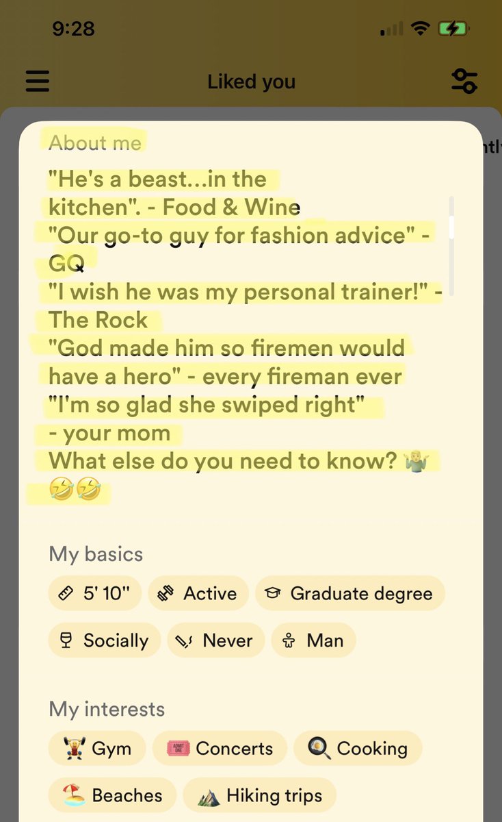 datingapp4cat's tweet photo. To the guys out there with dating app bios like this: Why? https://t.co/mB3j6Cr9Yy