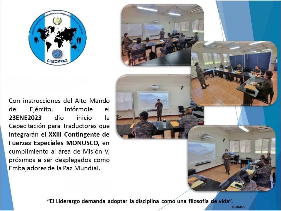 CreompazOficial's tweet photo. #EjercitoGT  |  #MINDEF 

"El Liderazgo es el ejercicio de autodominio propio, que le permite adoptar la Disciplina como una filosofía de vida, para guiar a una comunidad con Visión y Pasión, bajo los preceptos de Dios". *KASIMBA*

#SoldadoFirmeyLealasuNacion https://t.co/6Ia5s1vwQX