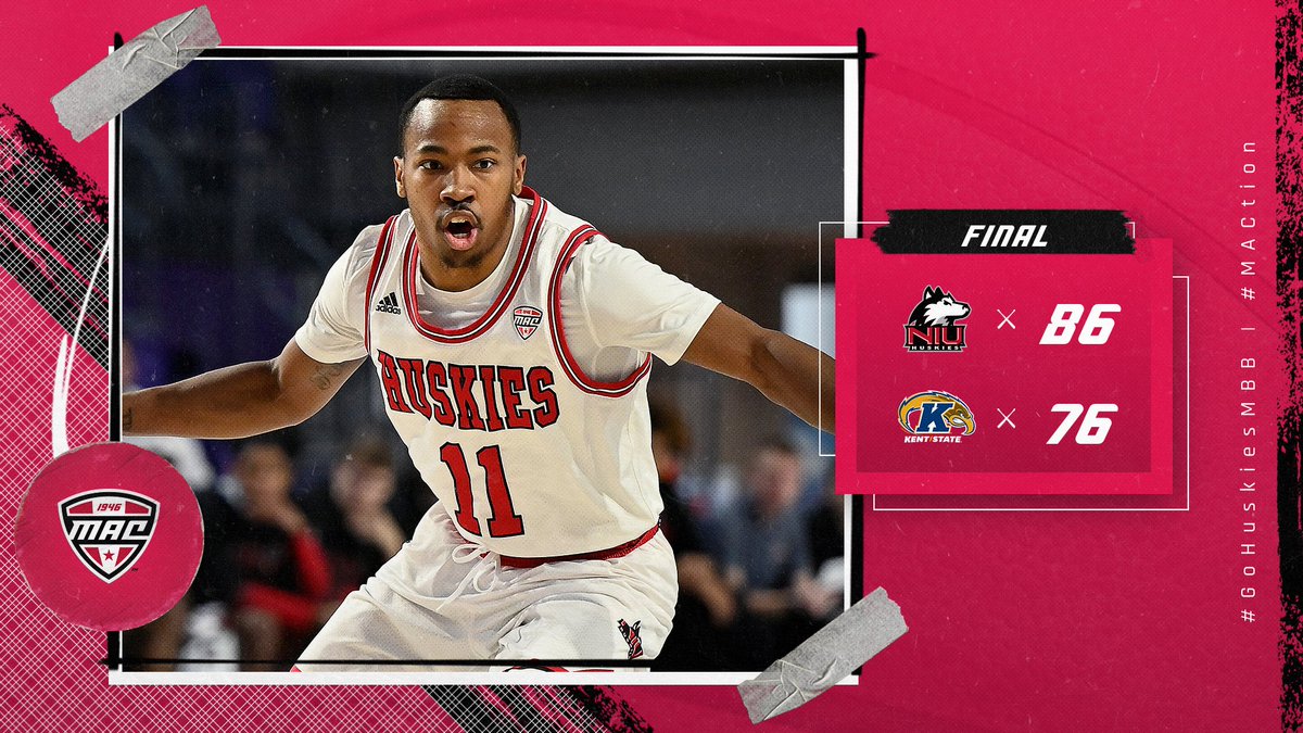 MACSports's tweet photo. THE HUSKIES TAKE DOWN THE FLASHES! 

@GoHuskiesMBB | #MACtion https://t.co/eW26bOvN2D