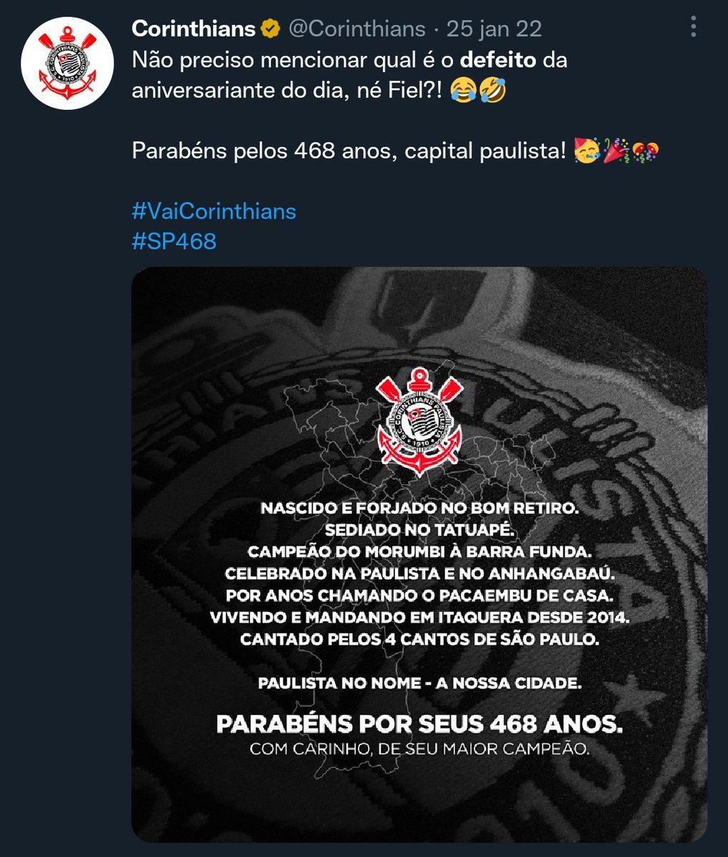 spfcinfoss's tweet photo. Na vida, temos certeza de duas coisas: a primeira é a morte, e a segunda é que o Corinthians vai evitar falar o nome do MAIOR time do Brasil. https://t.co/2qkje1AIDi