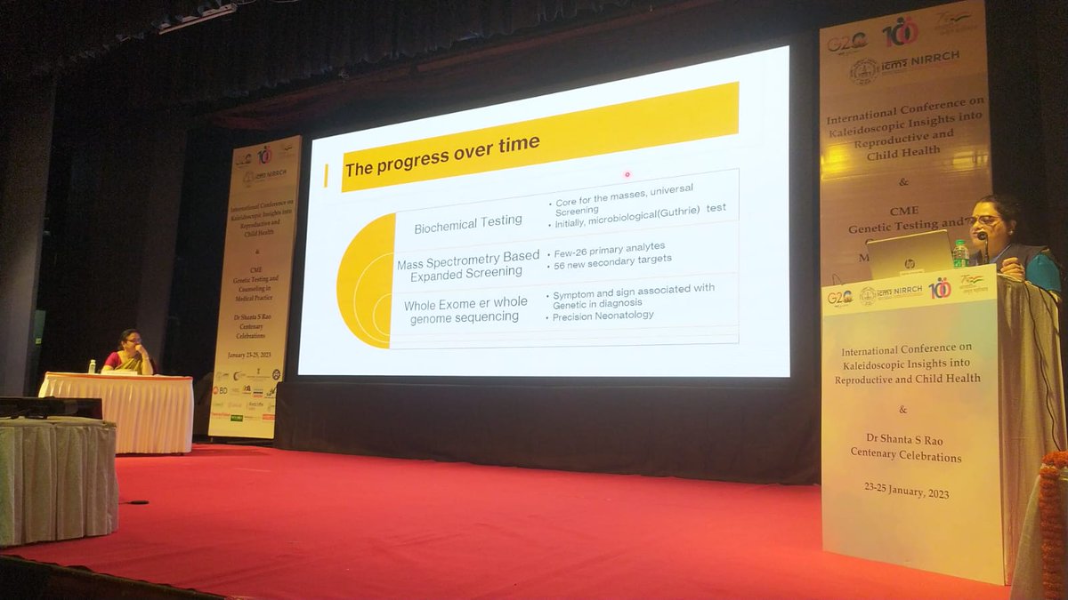 icmrnirwoh's tweet photo. Dr Seema Kapoor (MAMC) spoke on newborn screening and genomics & newer horizons to meet the unmet scores of morbidity & mortality
during the first talk of the Child Health session of our International Conference on Kaleidoscopic Insights into Reproductive and Child Health #ICKIR https://t.co/fVJZrJFGg8