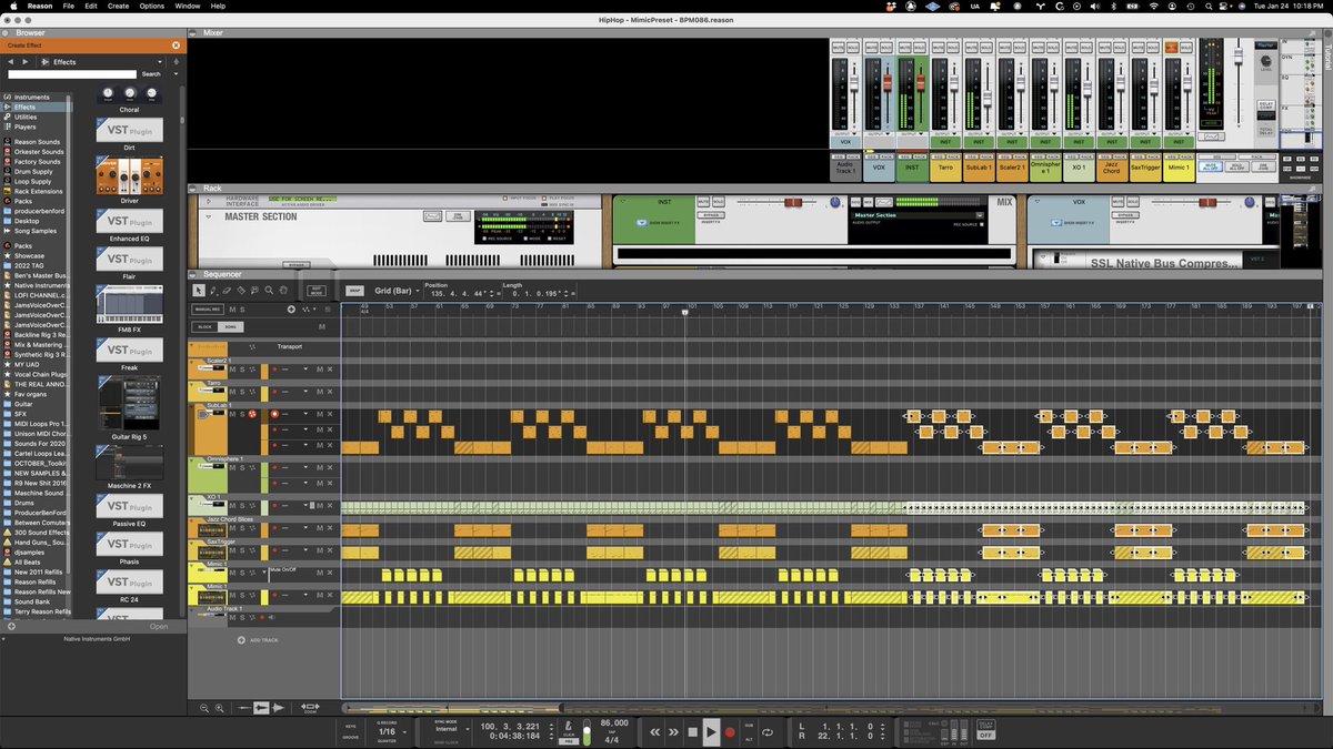 PRODUCERBENFORD's tweet image. Just finished the background track for the 2023 Pro Stock, Pro Lite and Pro Advanced  @reasonstudios_ Templates using 4 Mimic VSTs, @xlnaudio XO w/ @WavesAudioLtd Berzerk &amp;amp; @FAWorkshop #Sublab for base Of course all running through @solidstatelogic #GBuss