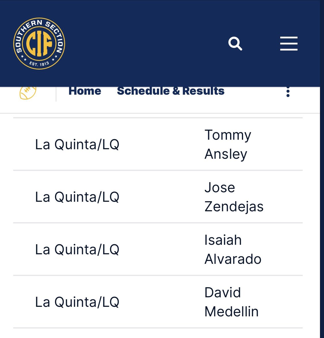 Congratulations <a href="/IsaiahA_16/">Isaiah Alvarado</a> <a href="/Tommyansley11/">Thomas Ansley</a> Che, and David on your selection to All CIF! Well deserved!!! Very proud of each of you. Go Blackhawks!