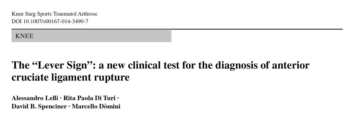 drjaimepalos's tweet photo. @Sporthopedia Buen recordatorio!

En particular el “Lever Test” me ha funcionado para tomar decisión de tratamiento en lesiones parciales donde el LCA es insuficiente. 

Saludos✌🏾 https://t.co/iiDQBzrMyO