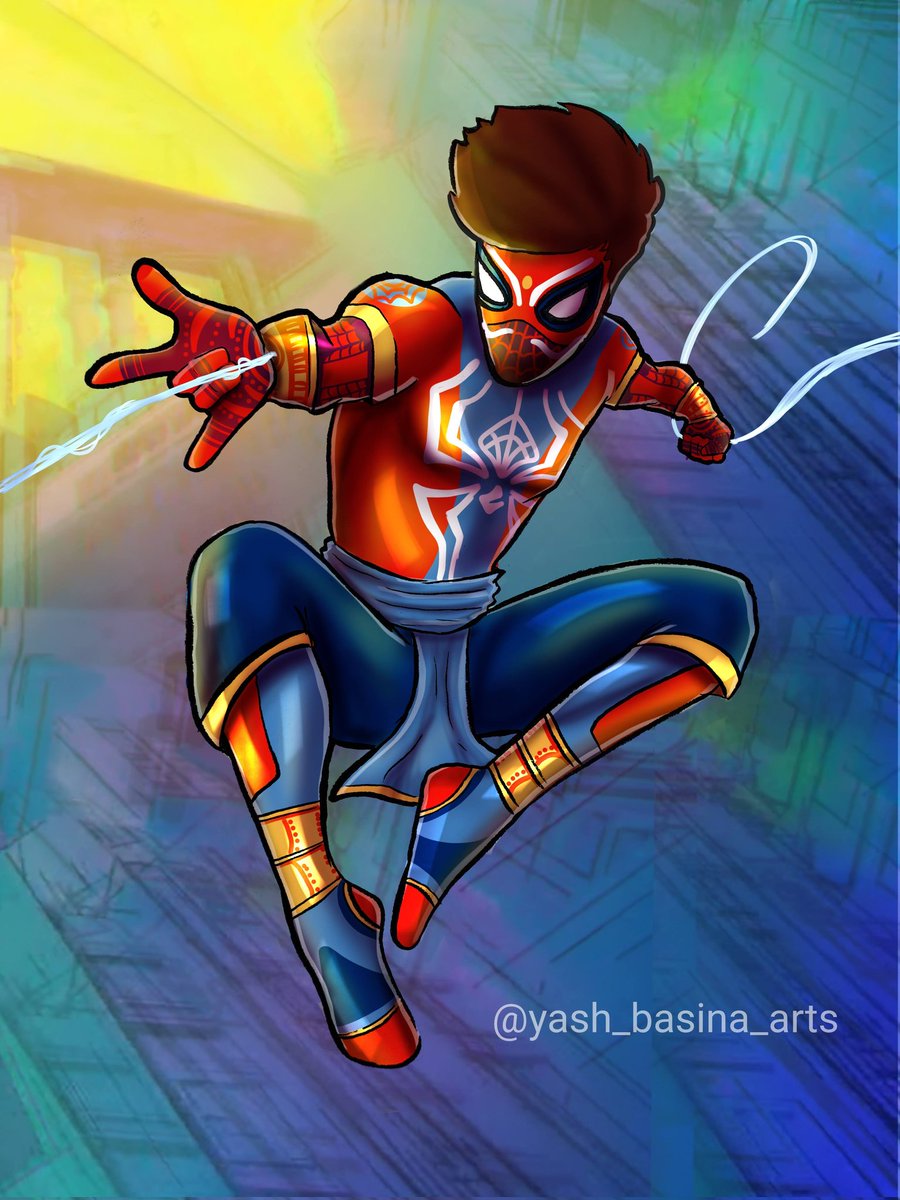 BasinaYash's tweet photo. Pavitr Prabhakar ( Spiderman India )
Digital art @SpiderVerse
 #spiderman #sipdermanintothespiderverse #spiderverse https://t.co/RRK3EQWkU1