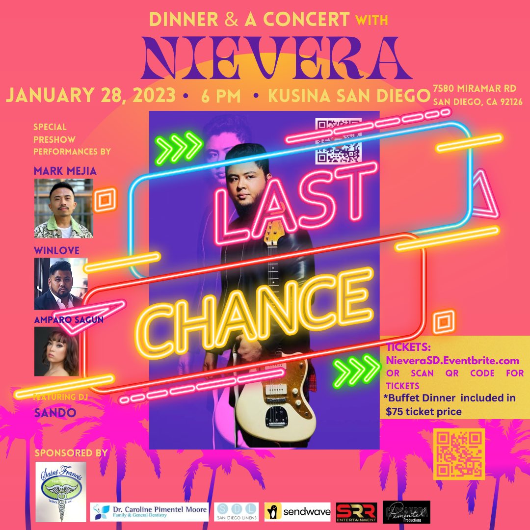 Have any plans in San Diego next weekend yet? No? Then here ya go! 😎 #sandiego #sandiegoevents #sdconcerts #Concert #filipinoartists