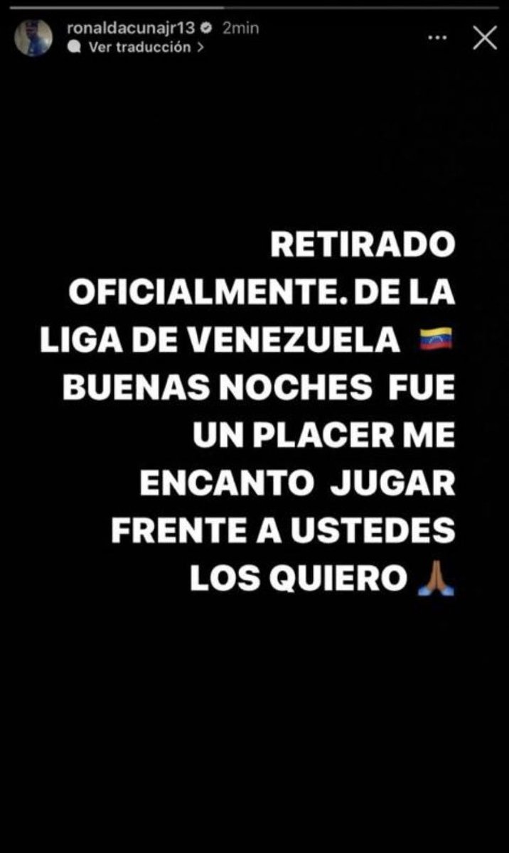 angelogarciaofi's tweet photo. Coño @ronaldacunajr24… Qué pasa contigo pues? Primero dices que te retiras y terminas desactivando el Insta… #LVBP #ronaldacuna #TiburonesDeLaGuaira papi de frente y con la cara en alto… https://t.co/njYxcI5YV6