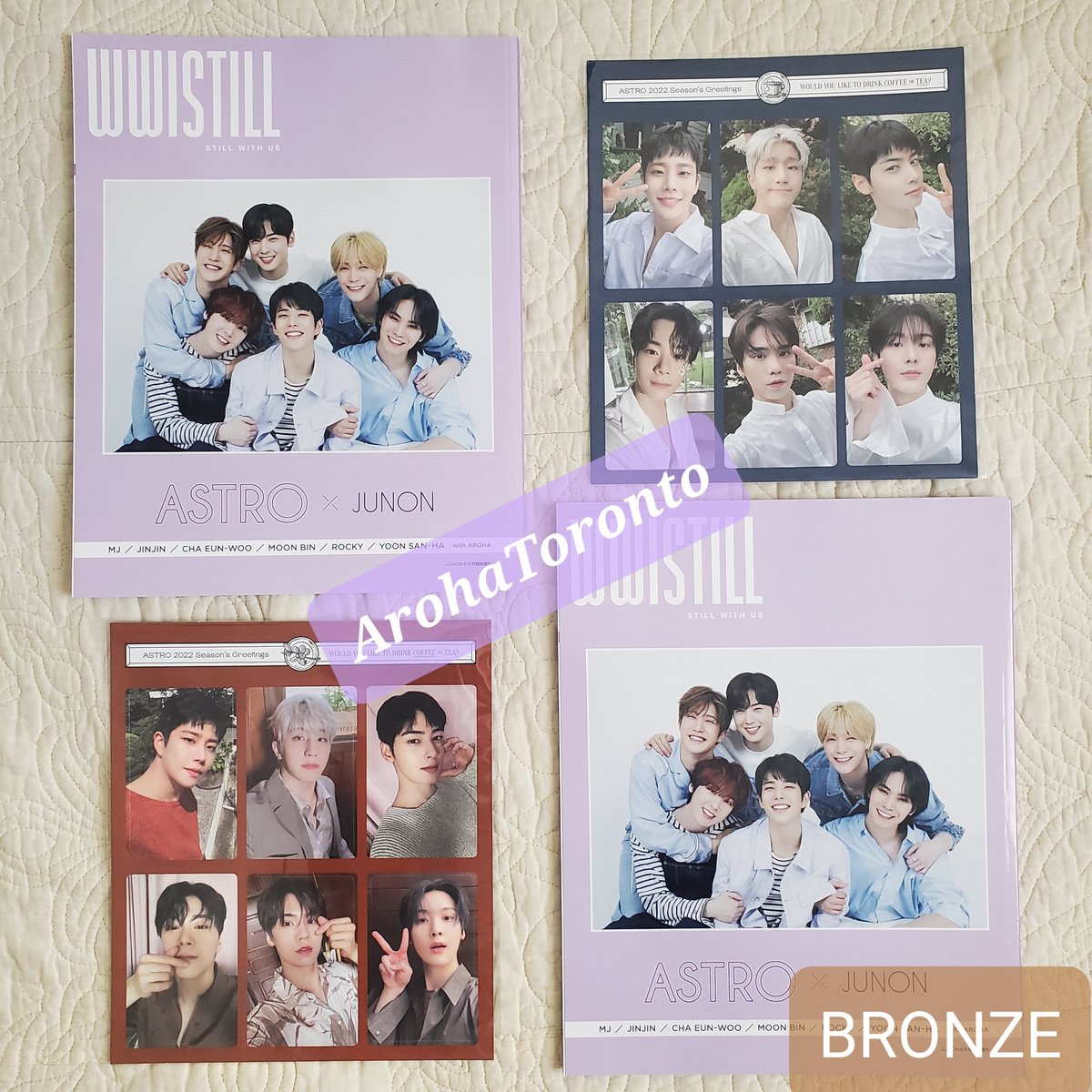 ✨️PRIZES✨️Photo reveal time~
You could win one of these prizes by joining our donation raffle!

All albums are sealed &amp; some items are hard to get 😯

Thank you <a href="/SpreadTheAnime/">Lazy KIM~누나! v.v 💜🐶</a> for providing the prizes!

#ASTROinToronto #ASTROHADayinTOR #ASTRO #아스트로 #AROHA #아로하