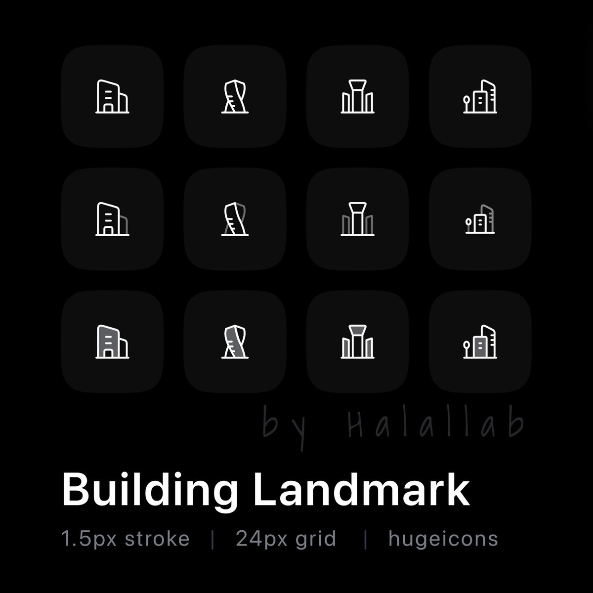 huge_icons's tweet photo. huge_icons Building Landmark & Places Icons Set
Day-007
#lineicons #buildingicons #towericons #central #minaricons #realestateicons #doutoneicons #twotoneicons #strokeicons #premiumicons #illustration #icondesign #iconset #icons #iconpack #hugeicons #strokeicons #duotoneicons https://t.co/xTL80HoZLO
