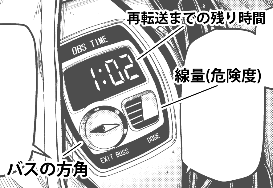 収集隊が腕につけている時計は
シチズンのデジアナがモデルの測量計です。
再転送残り5分になると振動します。
腕につけるコンパス程度のものなので
使用者の生体情報を監視したり爆発したりはしません。
#スカベンジャーズアナザースカイ 