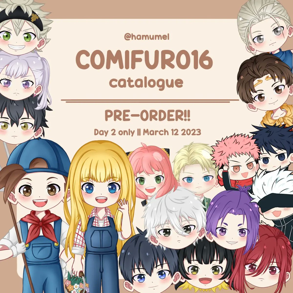Hamu_Mel04's tweet photo. [RT n 🤎 are appreciated!]

Hello! Here's my #cf16catalogue! Kali ini aku join circle "AmeKura" by Kirakira2 yaa, nomor booth menyusul!

📝Order form: https://t.co/nvIoYO3GgG
🕓25 Jan - 10 Feb 2023
✅Pick up + mail order

⬇️Detail catalog bellow!
#COMIFURO16 #comifuro16catalogue https://t.co/e00s2BFGkM