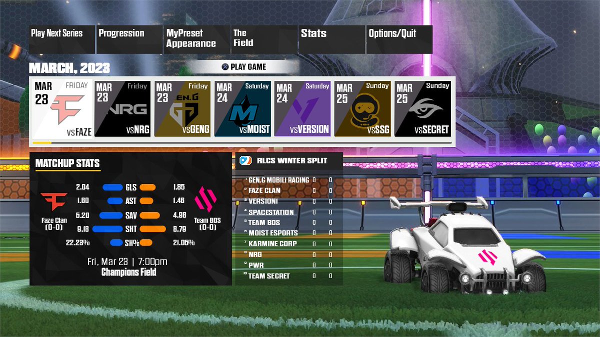 Rocket League MyCareer Schedule 👀