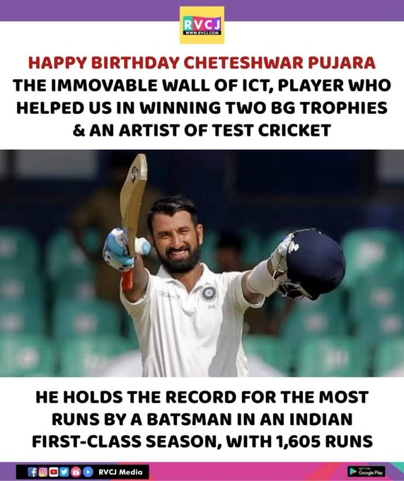 Happy Birthday Cheteshwar Pujara!    