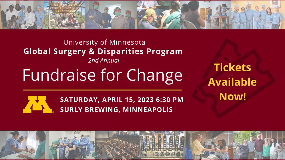 Early Release Tickets for our Global Surgery Fundraiser Available Now! Save $20 through March 3rd. Purchase at: med.umn.edu/surgery/global…