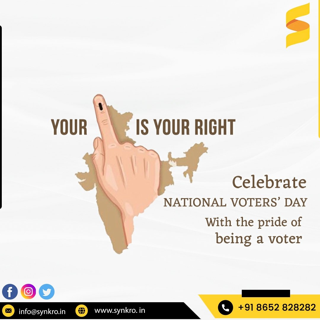 Keeping the spirit of democracy alive.

#NationalVotersDay 
#synkrotechnologies 
#ElectronicSecuritySystem 
#electronicsecuritysolution 
#itsecuritysolutions