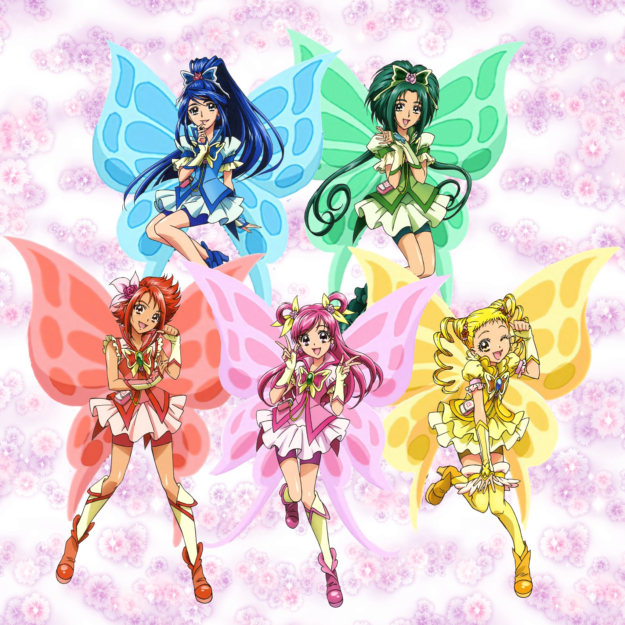 KuroYami on X: Hirogaru Sky Precure with Yes5 butterfly wings!   / X