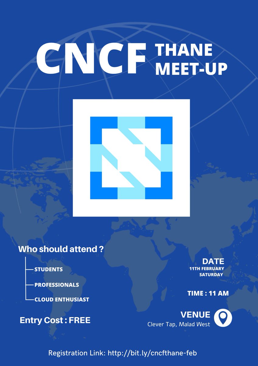 cncfthane's tweet photo. Have you made an RSVP yet? for @cncfthane  -> In-person Meetup

Date: 11th February 

Venue: CleverTap, Malad west

CNCF Thane Meetup - is open to all Cloud native enthusiasts around India.

Entry cost: Free

RSVP Link: https://t.co/v3ArDnB0ds

#cncf #cloudnative #cncfstudents https://t.co/7K2ufG280w