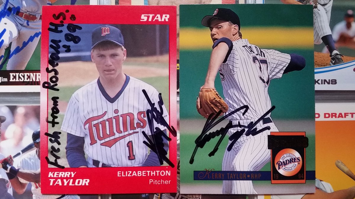 TwinsAlmanac's tweet image. Happy 52nd birthday to 1989 Roseau graduate Kerry Taylor.

The #MNTwins signed Taylor as a free agent out of high school. He was taken by San Diego in the 1992 Rule 5 Draft, and made his major league debut with the Padres at age 22 👉 TwinsAlmanac.com/January/#Kerry…