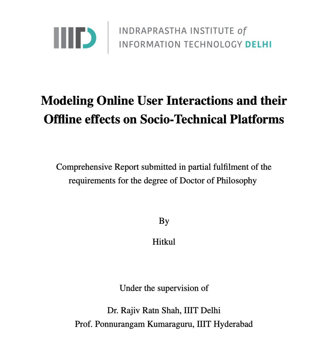 Ponnurangam Kumaraguru “PK” tweet media