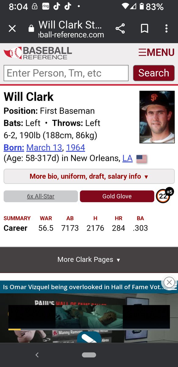 Xtratall89's tweet photo. @Reds @baseballhall Why is Will the thrill Clark not in? https://t.co/FqiJlvYm3F