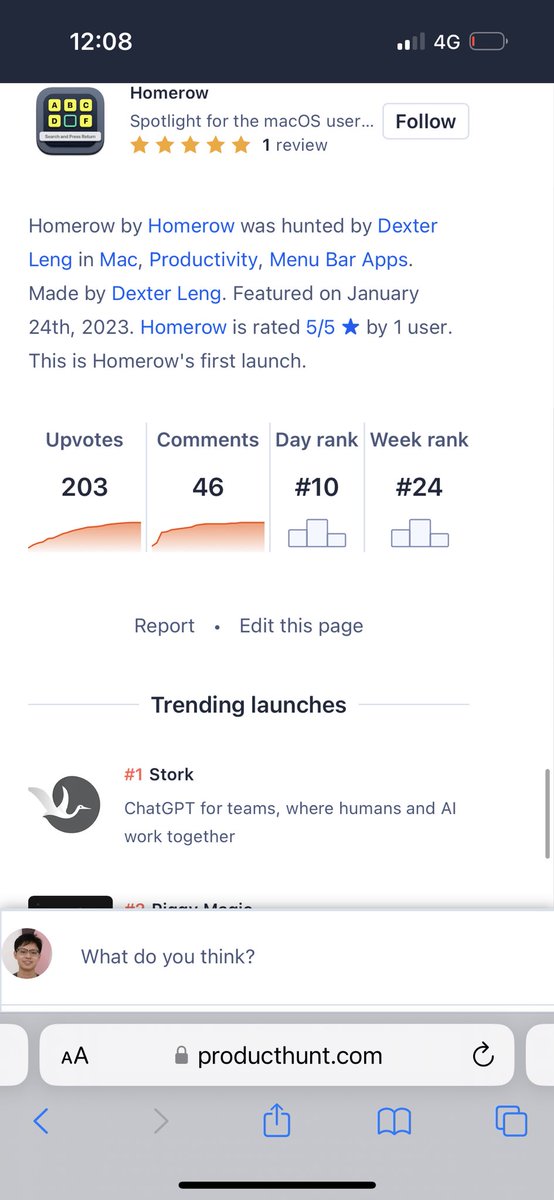 4 more hours until voting ends on ProductHunt. Homerow is at #10 👀