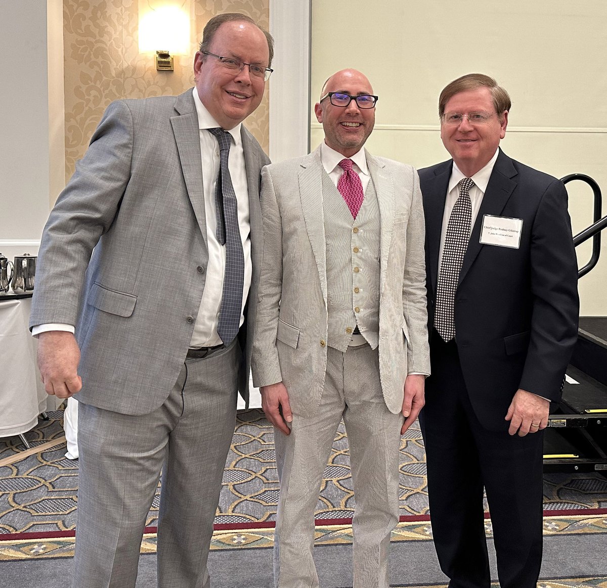 Chad Ruback (@appellatelaw) on Twitter photo I was honored to assist <a href="/JudgeHoffman/">Judge Martin Hoffman</a> in planning the annual joint meeting of the 11 North Texas <a href="/InnsOfCourt/">American Inns of Court</a>. Around 400 people attended, including around 50 judges. Here we are congratulating Hon. Rodney Gilstrap, the Chief Judge of the E. Dist. of TX, on an award he received. I was honored to assist <a href="/JudgeHoffman/">Judge Martin Hoffman</a> in planning the annual joint meeting of the 11 North Texas <a href="/InnsOfCourt/">American Inns of Court</a>. Around 400 people attended, including around 50 judges. Here we are congratulating Hon. Rodney Gilstrap, the Chief Judge of the E. Dist. of TX, on an award he received.