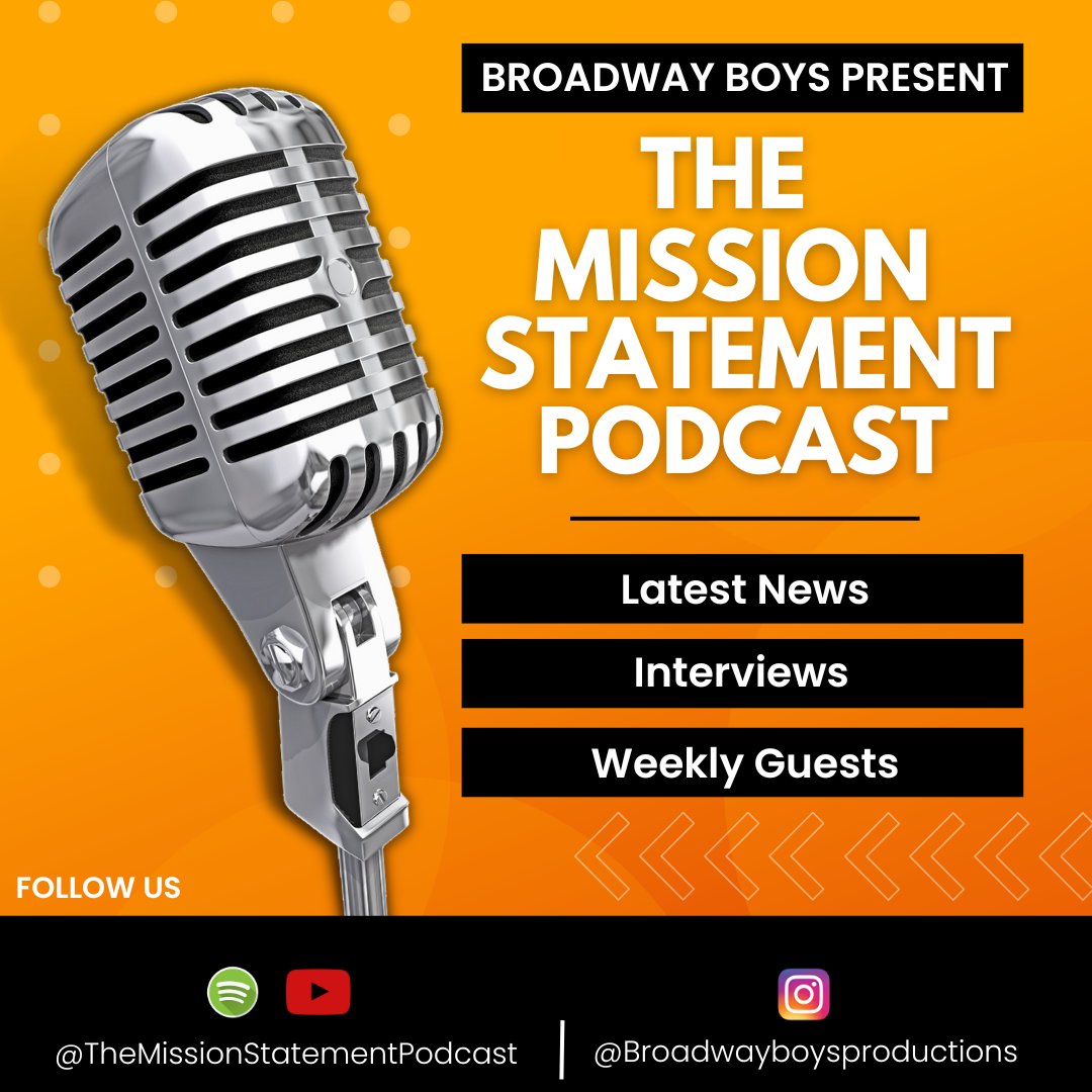 Broadwayboy_ent's tweet photo. We bring you the latest news from sports, music, politics, TV, and comedy, as well as exclusive guest interviews. Get a fresh perspective on the world with our unique blend of informative and entertaining content.

#podcast #themissionstatementpodcast #podcasting #podcastlife https://t.co/aNmpB5CsL0