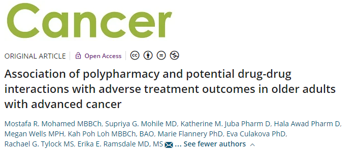 m_refaat84's tweet photo. Hot off the press our new article at @JournalCancer! Secondary data of the #GAP70+ trial where we provided further evidence about the importance of meaningful medication screening among older adults with cancer receiving tx #gerionc @myCARG @WilmotCancer https://t.co/xuRMHO6EFn