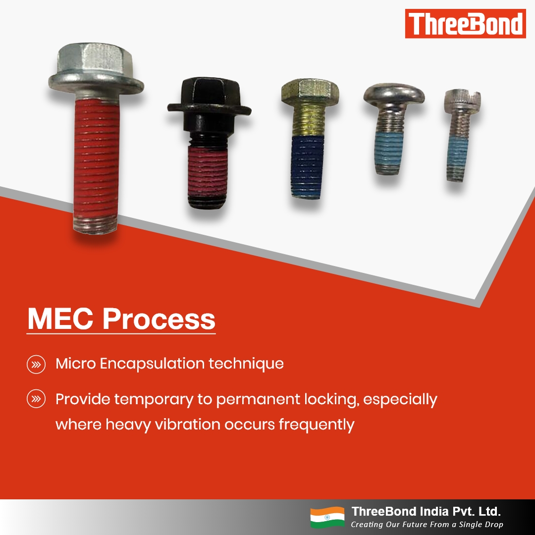 ThreeBondIndia's tweet image. 𝐌𝐄𝐂 𝐏𝐫𝐨𝐜𝐞𝐬𝐬
👉Micro Encapsulation technique
👉Provide temporary to permanent locking, especially where heavy vibration occurs frequently
#microencapsulation #threebondindia