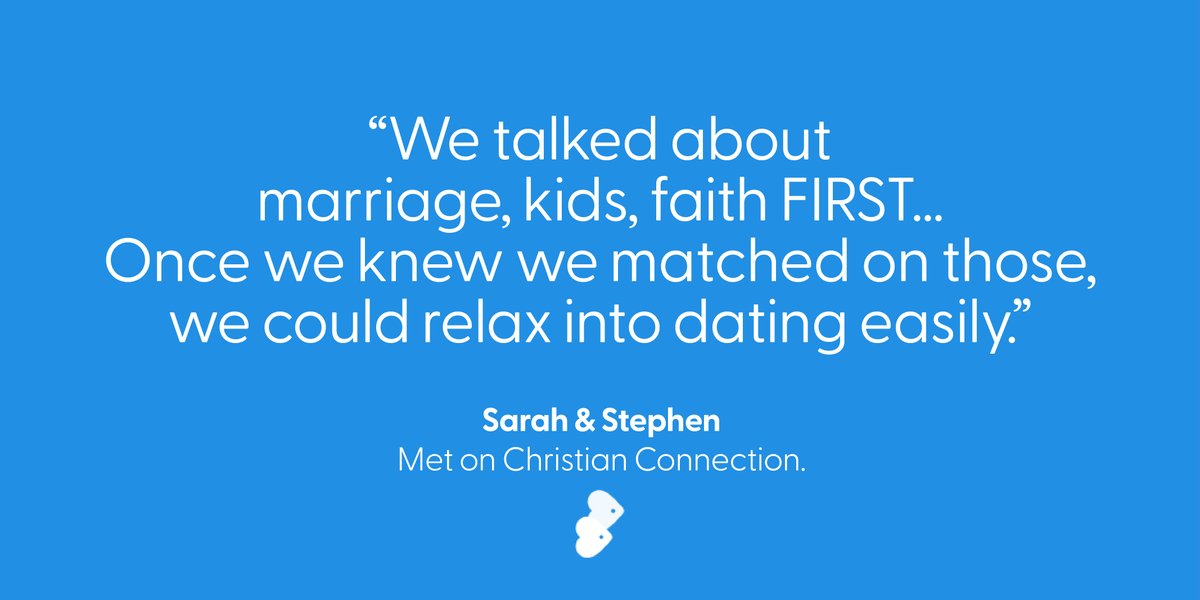 ChConnect's tweet photo. "We talked about marriage, kids, faith FIRST...Once we knew we matched on those, we could relax into dating easily."
Sarah and Stephen met on #ChristianConnection and have great advice for single Christiansπ
Look out for their story at the weekendπ
#DatingAdvice https://t.co/HANiq05Auu