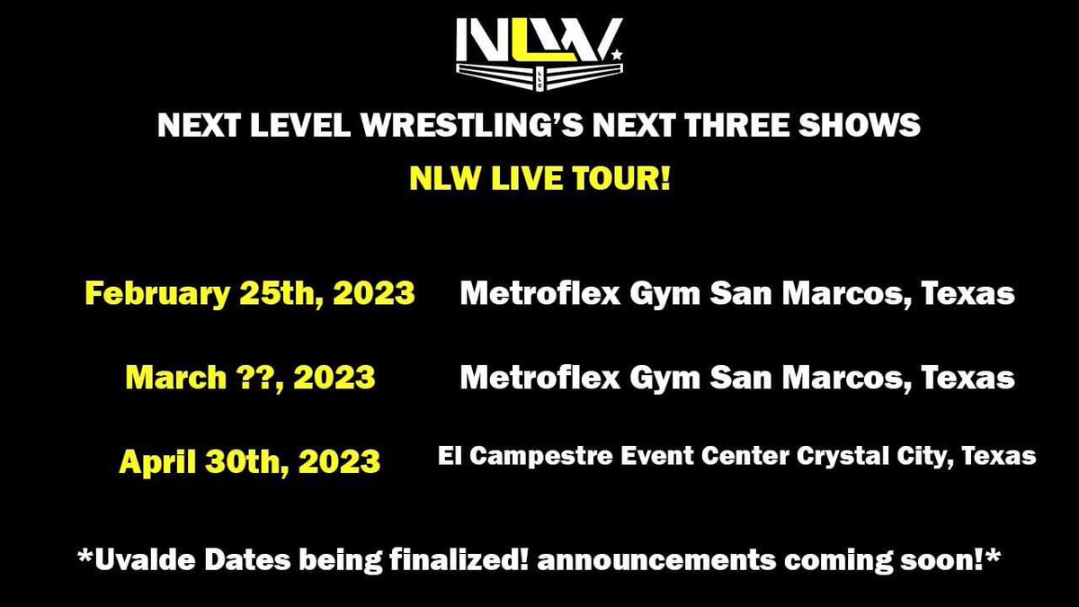 📅📅📅 More info to be announced soon!! #NLW