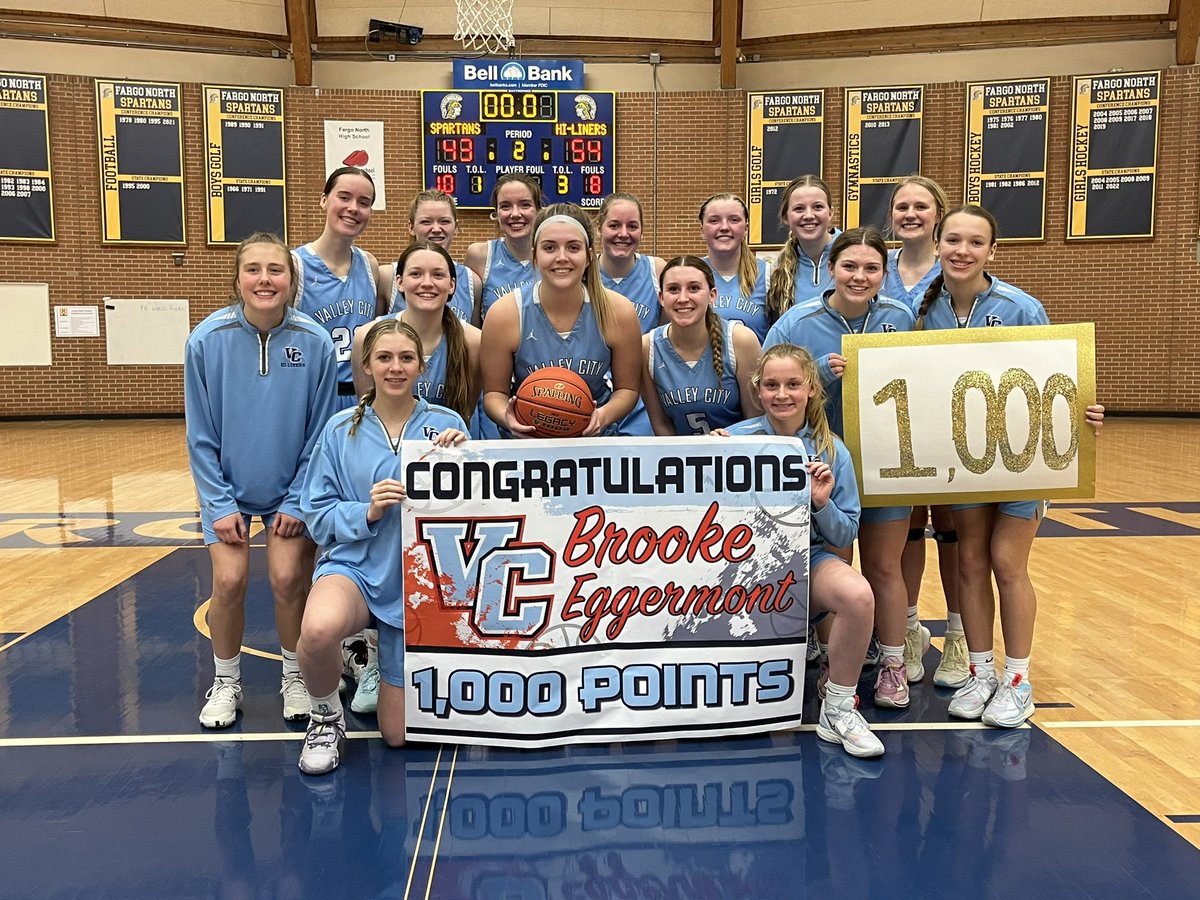 Congratulations Brooke on breaking 1000 points tonight.