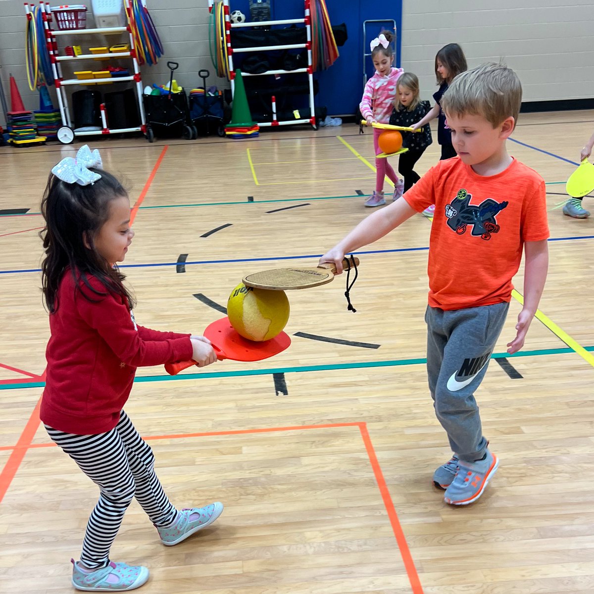 K-1 working on teamwork, communication and using paddles. <a href="/CESCowboys/">Colleyville Elementary School</a>