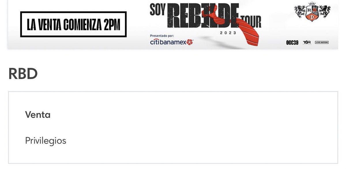 ailoviutl's tweet photo. Confirmado 2:00 PM Preventa Priority RBD #SoyRebelde 

A partir de las 1:00 pm pueden pedir su código: Marcar 55 2262 2570, ingresen # de cliente, luego opción 1, luego opción 2 e ingresen su número secreto y última opción 2

O pueden checarlo en su app: 
https://t.co/9ZhE0fglBQ https://t.co/E75HGTZOCr