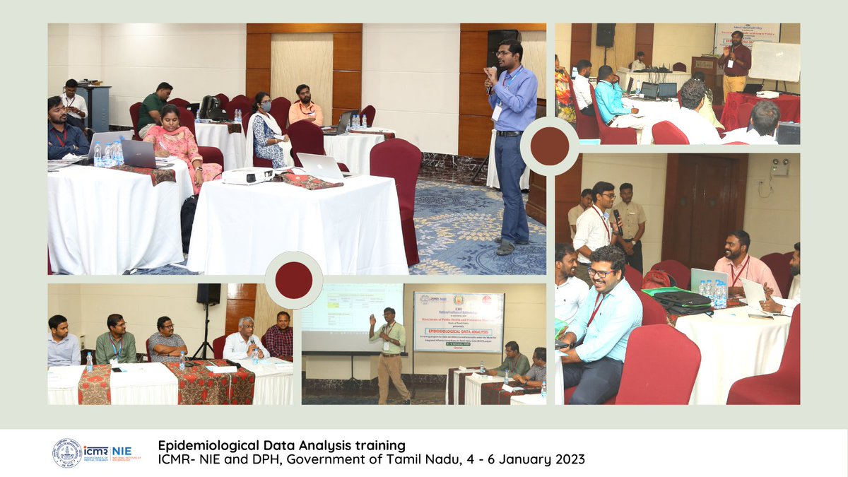 icmr_nie's tweet photo. Congrats to the State n District Surveillance Units of Coimbatore, Salem, Madurai, n Thiruvarur for completing the Epidemiological Data Analysis training by @icmr_nie and @TNDPHPM for tracking and controlling influenza in TamilNadu! #epidemiology #surveillance #MISTproject (1/2) https://t.co/bDRBrhEAgf