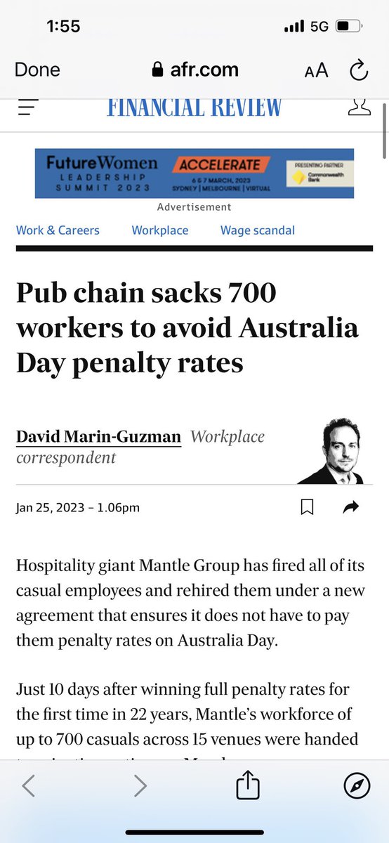 lhilakari's tweet photo. Story after story about the Mantle Group ripping off workers.

Some people should not be allowed to run a business.

They become millionaires from underpaying mainly young workers.

It’s time this predatory behaviour was stopped for good. https://t.co/S9mNVX0jqb
