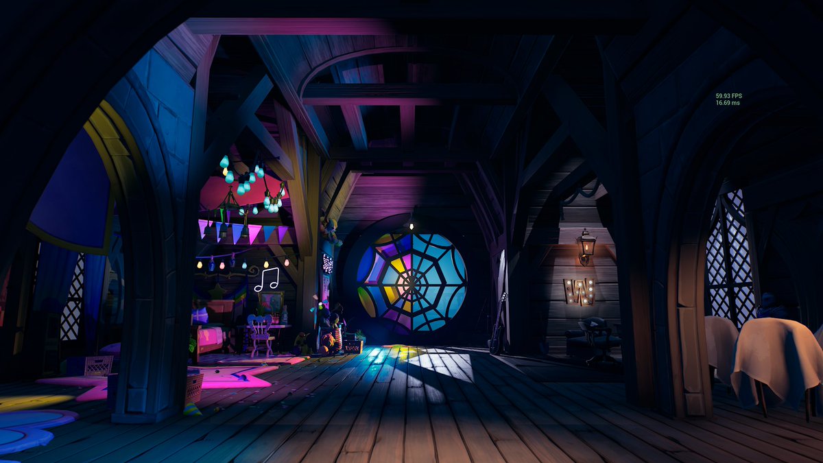 SusVeggieMix's tweet photo. This is Wednesday an Enid’s room I built ! What do you guys think ? 🪦🖤 #fortnite #FortniteCreative #wednesdaynetflix https://t.co/dNxGoSTxlR