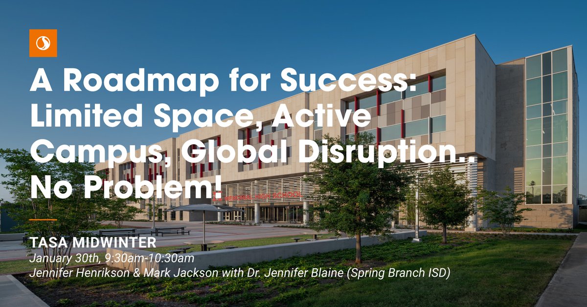 mejackson75's tweet photo. Looking to reinvent your aging school facilities? Join me @Stantec and @SBISD at #TASA2023 to hear a success story about how we developed a Master Plan to replace a major portion of an occupied campus while facing a number of challenges https://t.co/RmOn9q9doH #StantecEdu https://t.co/tGApIl8uvU
