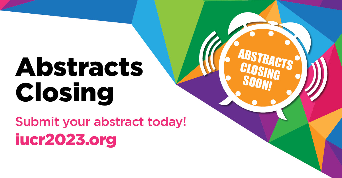 Time is running out! Our extended deadline for abstract submissions is 21st Feb #IUCr2023