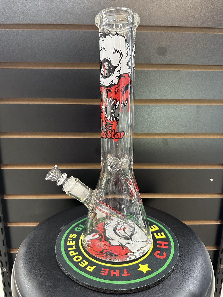 smokrules's tweet photo. Phoenix Star 18 Inches Blood Skull Decals Cartoon Design Beaker Bong with Ice Catcher!!

#phoenixstar #phoenixstarglass #cannabis #cannabiscommunity #weed  #glass #bong #cannabisculture #clouds #themptations #smokeshop #smokingaccessories #sweetdeals #bongs #stonerfam #pipe https://t.co/8BTELO5GwD