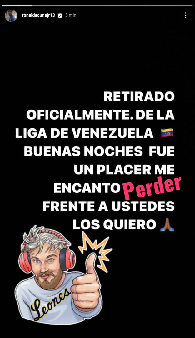 @ronaldacunajr24 Le gusta el perreo pero no aguanto la presión! #SerieFinal #YoSiSoyCaraquista #LeonesDelCaracas #Leones #OrgulloCaraquista #Caraquista #EternosCampeones #HechosParaVencer #EseEsElMio #LVBP #BeisbolVenezolano #FanaticoCaraquista