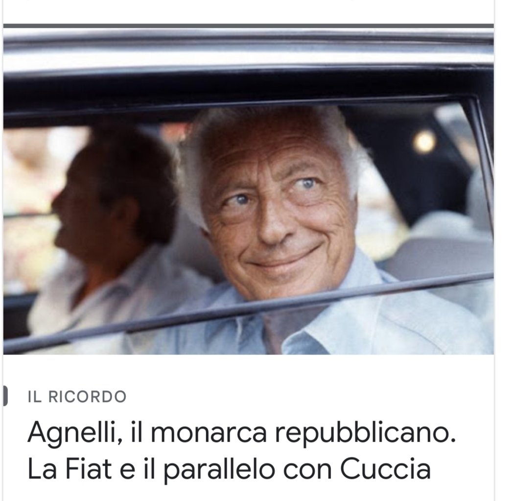 Molti articoli dicono agnelli grande imprenditore ma se la fiat è rimasta in piedi con i nostri soldi con la cassaintegrazione!