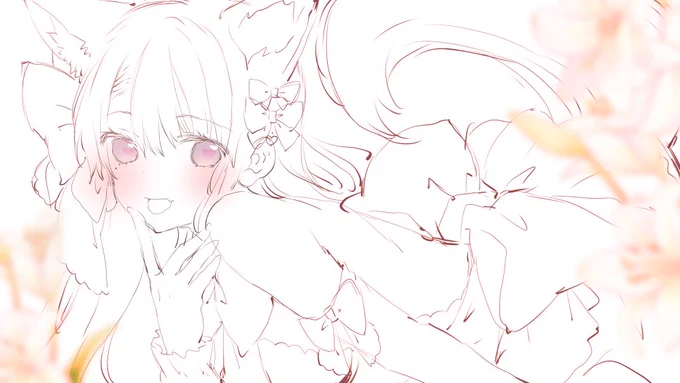 ゆいのちゃん構図ラフ(*˘︶˘*).。.:* 